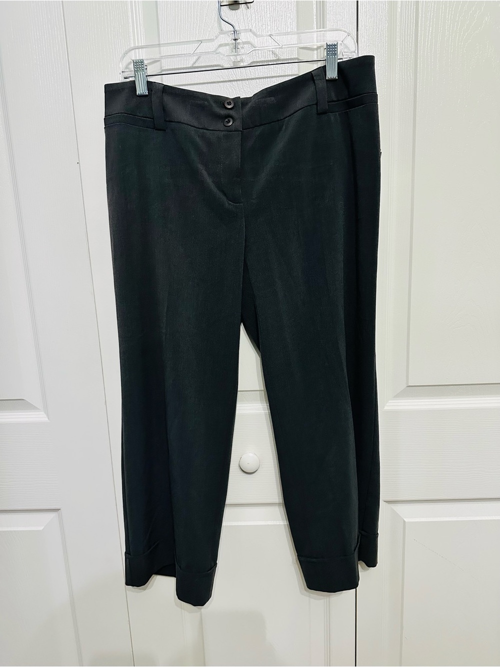 AB Studio Women’s Charcoal Gray Cuffed Dress Pants Size 10 NWT